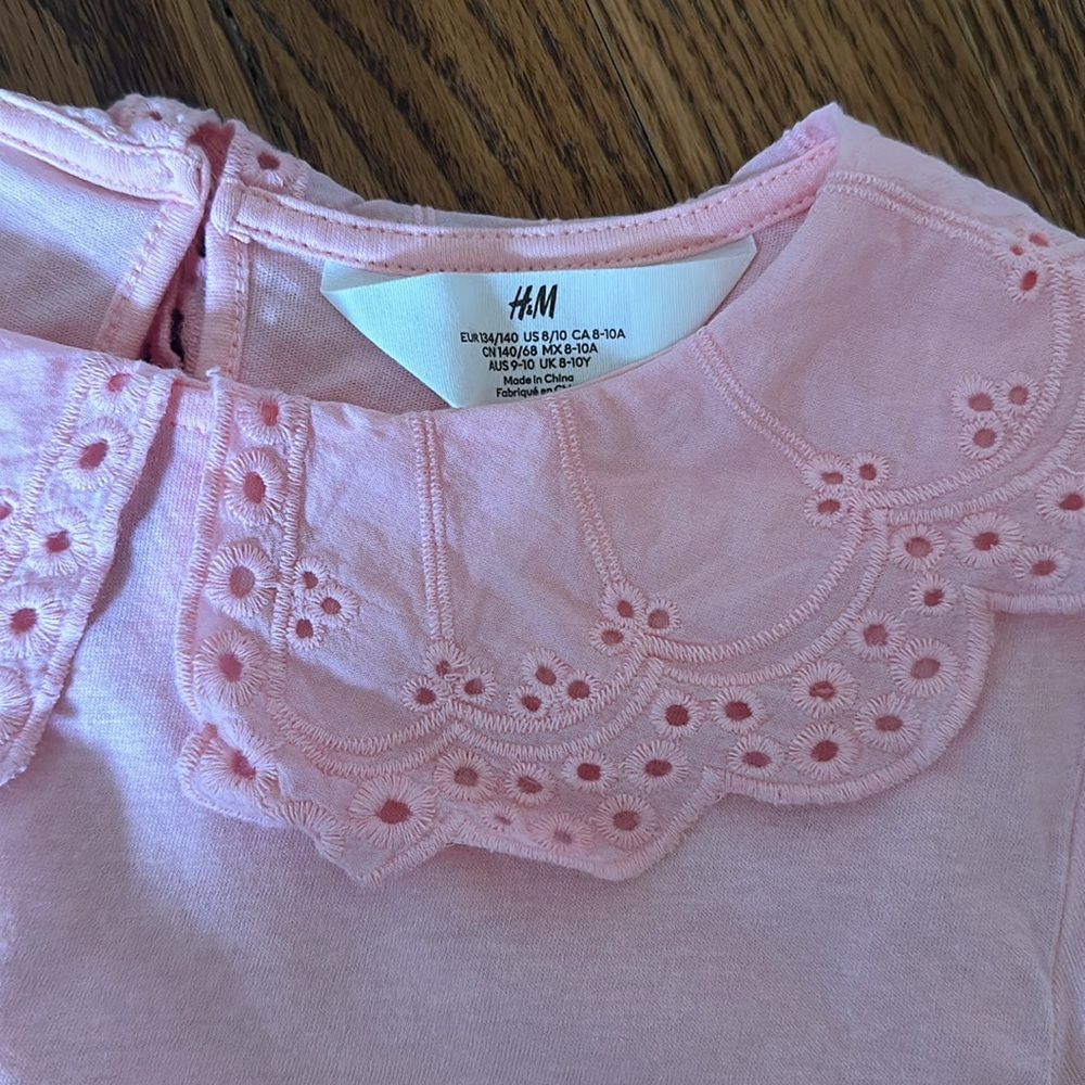 H&M pink tshirt size 8-10 - Picture 2 of 3